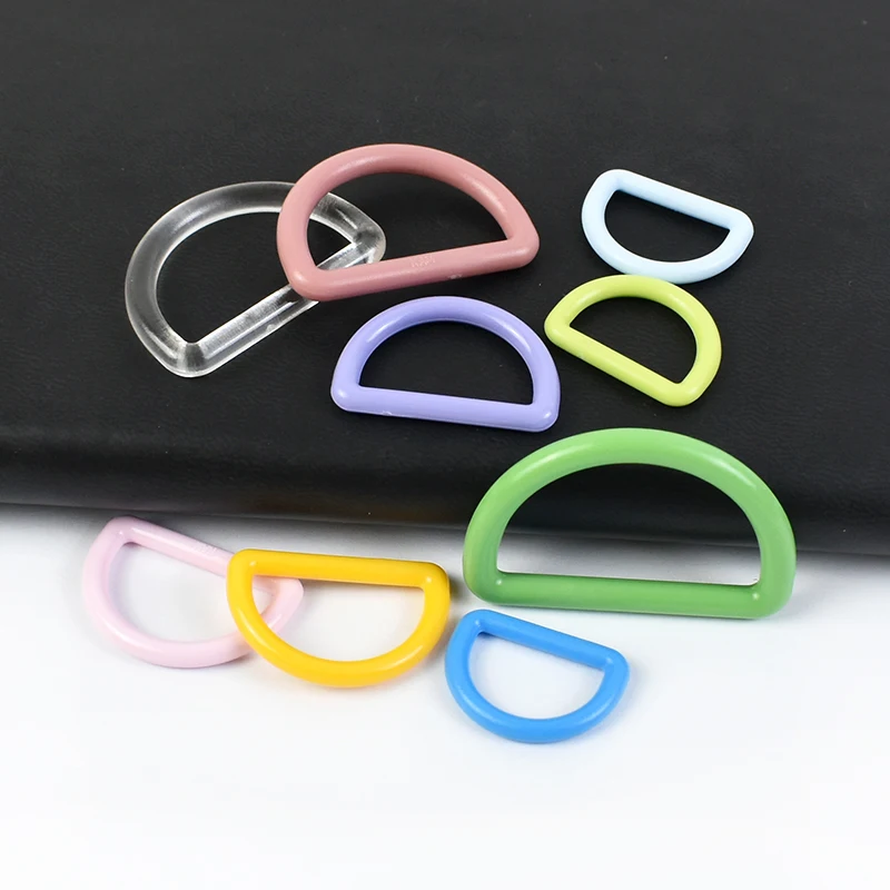 50Pcs 10-38mm D 링 플라스틱 버클 가방 스트랩 사이드 클립 커넥터 후크 웨빙 벨트 조정 루프 걸쇠 핸드백 액세서리