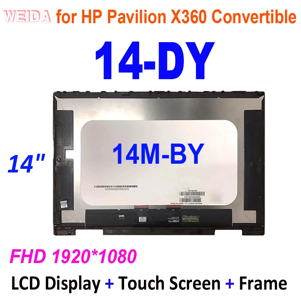 Lcd Da 14 "Per Hp Pavilion X360 Convertibile 14-Dy 14M-By Display Lcd Touch Screen Digitizer Assembly Frame Sostituzione Hp 14 Dy