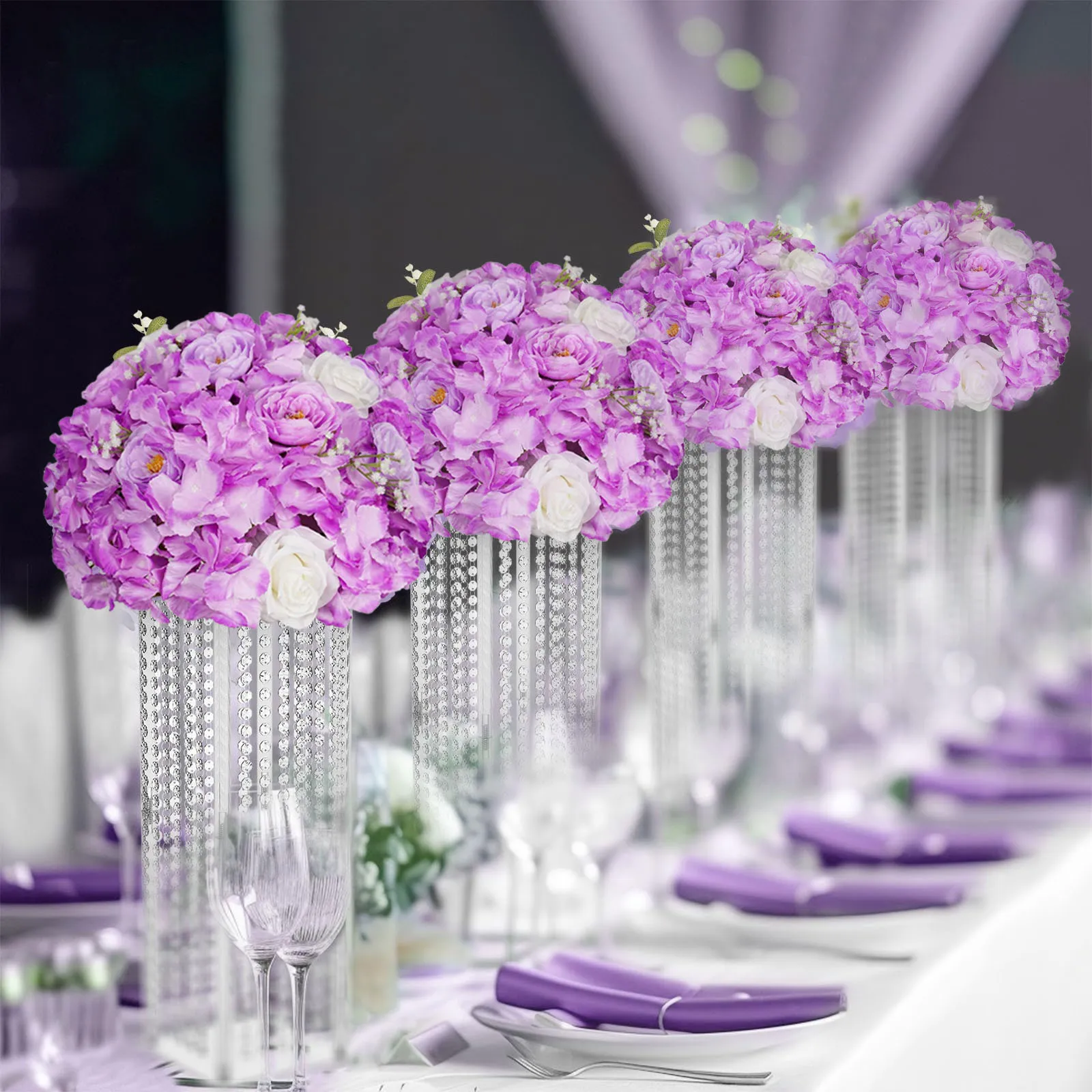 Flor Artificial De Seda, Ramo De Rosas Púrpuras Para Decoración Del Hogar,  Boda, Fita, Centro De, image size:1600x1600