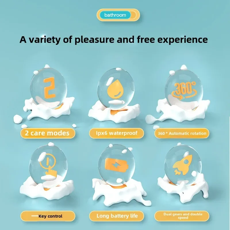 Intelligent electric bath rubbing instrument, long-handled back rubbing artifact, whole body waterproof, new strong ash