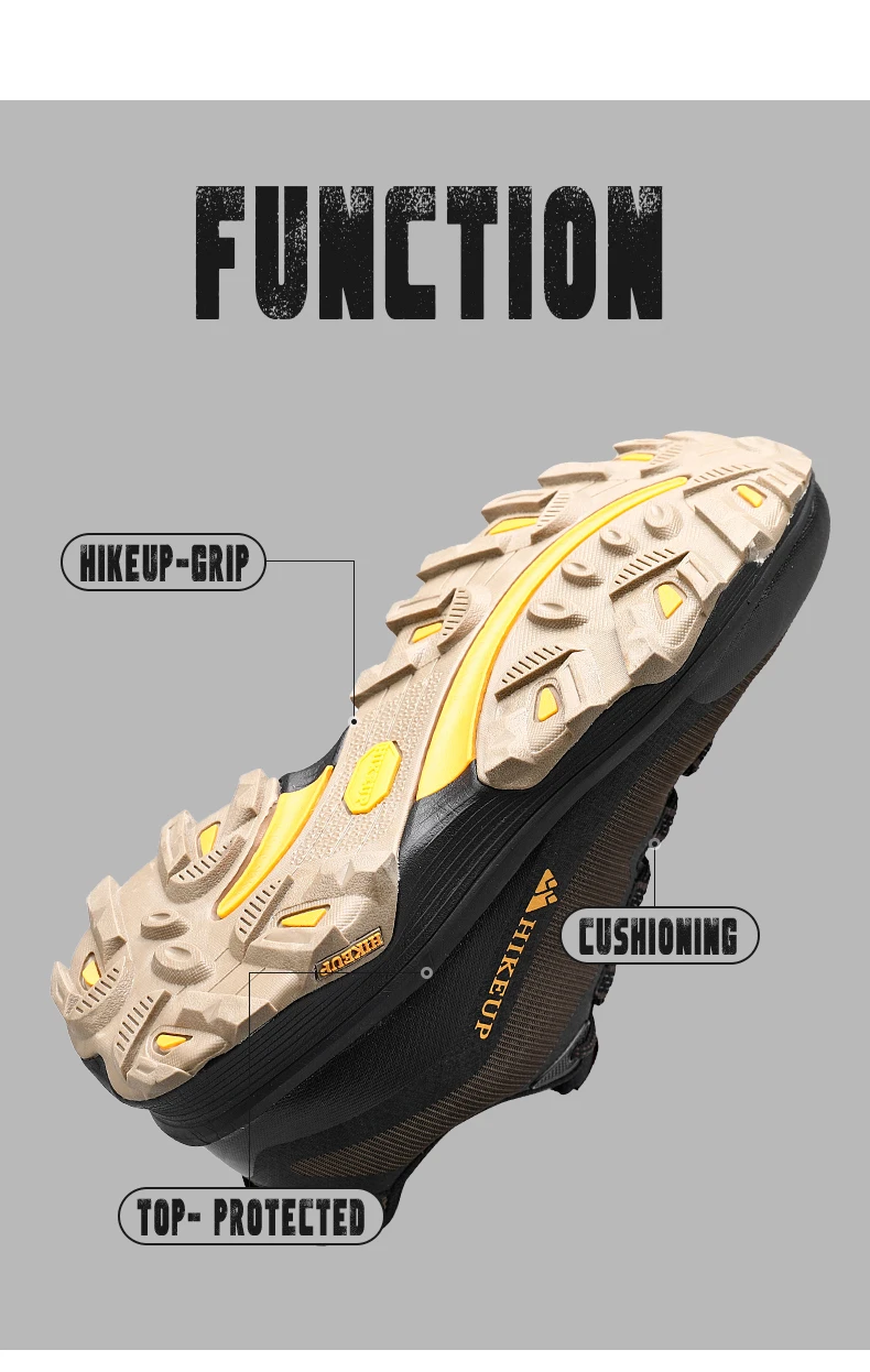 Hikeup Outdoor Laufschuhe Männer Frauen Anti-Rutsch-Wandern Camping Sport Trail männliche Sicherheits schuhe Komfort Trekking Turnschuhe – Detail 7