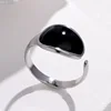 Bague Vintage en acier inoxydable pour femmes, anneau d'ouverture d'huile goutte à goutte blanche, Simple, couleur or, géométrique réglable, bijoux 2023