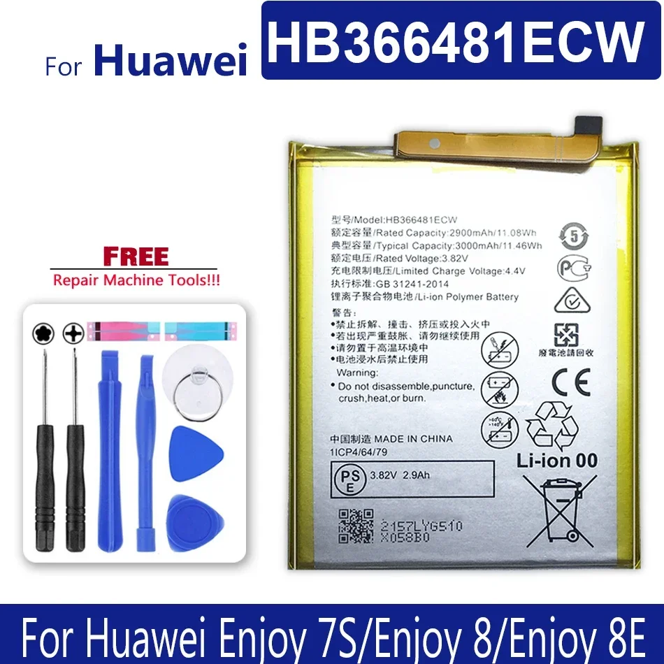 Batteria 3000Mah Per Huawei P Smart 5.6 "Fig-Lx1 Fig-La1 Fig-Lx2 Fig-Lx3 Batterie Batterie + Garanzia Strumento 1 Anno