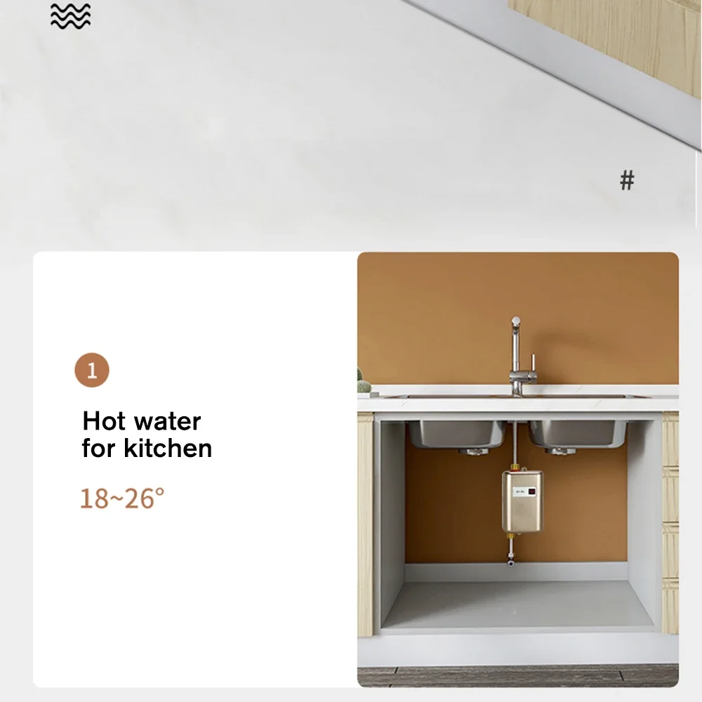 Description Picture 3 of itemElectric Instantaneous Tankless Water Heater, Under Sink Water Heater for Kitchen Bathroom Washing