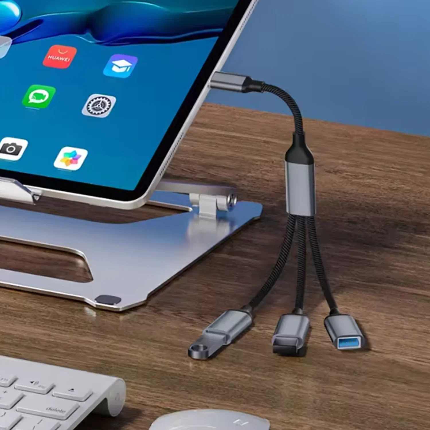 3-Port USB Extension Hub with Male to Female Splitter Cable