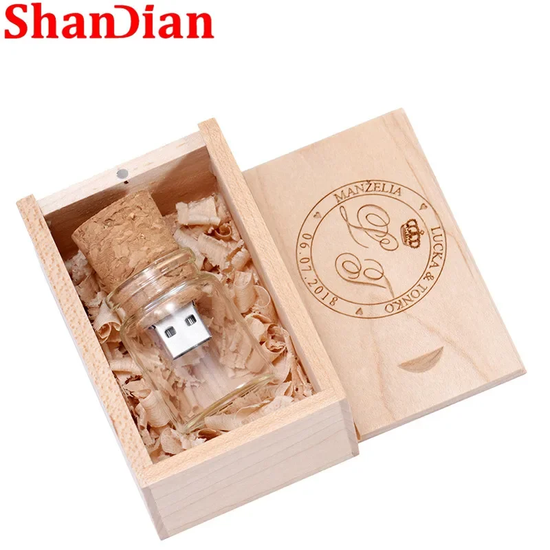 Drifting Bottle USB 2.0 Flash Drive 4GB 8GB 16GB 32GB 64GB Box Pen Drives Free Gifts Memory Stick Real Capacity usb flash drive,flash drive