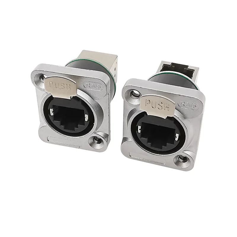 

5Pcs RJ45 Female Connector 8P8C RJ45 Female Socket Panel Mount Network Ethernet Interface Connectors Straight / Right Angle