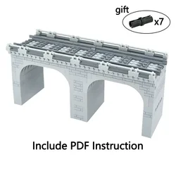 City Train Rail Tracks and Railway Building Block Set - Creative DIY Brick Toys (Track- Bridge)