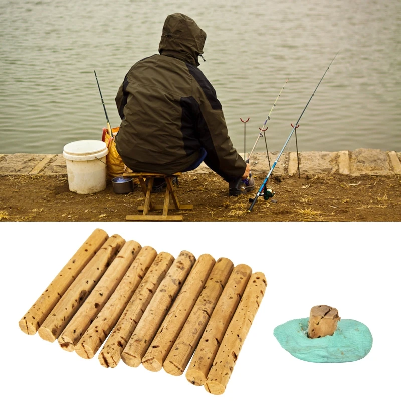 Y1UC 10Pieces Carp Fishing Bait Float Sticks Small & Large Cork Float