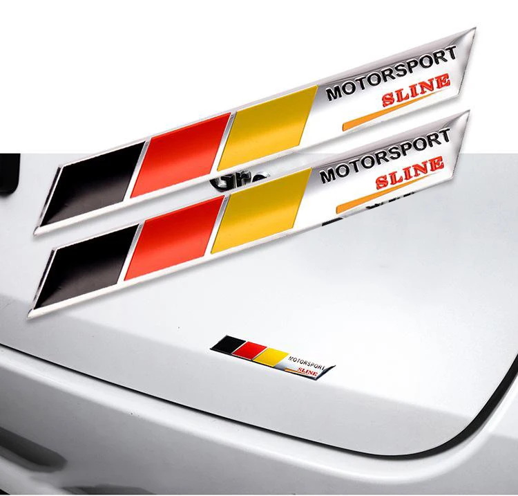 

2pcs Germany Deutschland Flag Motorsport Emblem Fender Trunk Sticker Decal For BMW AUDI BENZ Volkswagen SKODA OPEL