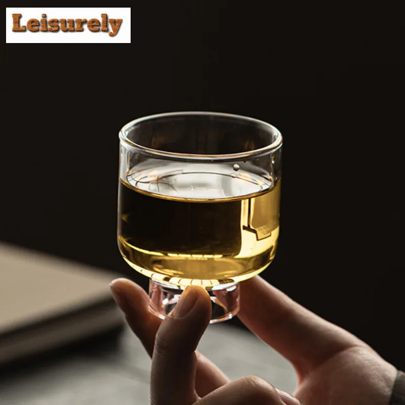 High Borosilicate Glass High-foot Teacup Boutique Tea Bowl Set Of Cups Tea-tasting Personal Cup Chazhan Master Cups For Tea Gift