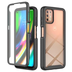 Shockproof Clear Case with Screen Protector - PC TPU PET (Black)