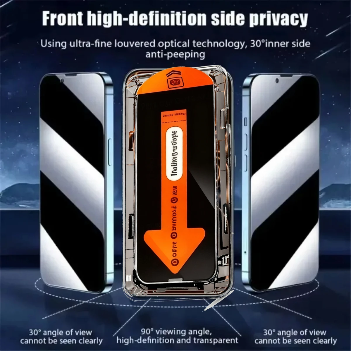 Triple Pack Privacy Glass Screen Protector with Easy Installation