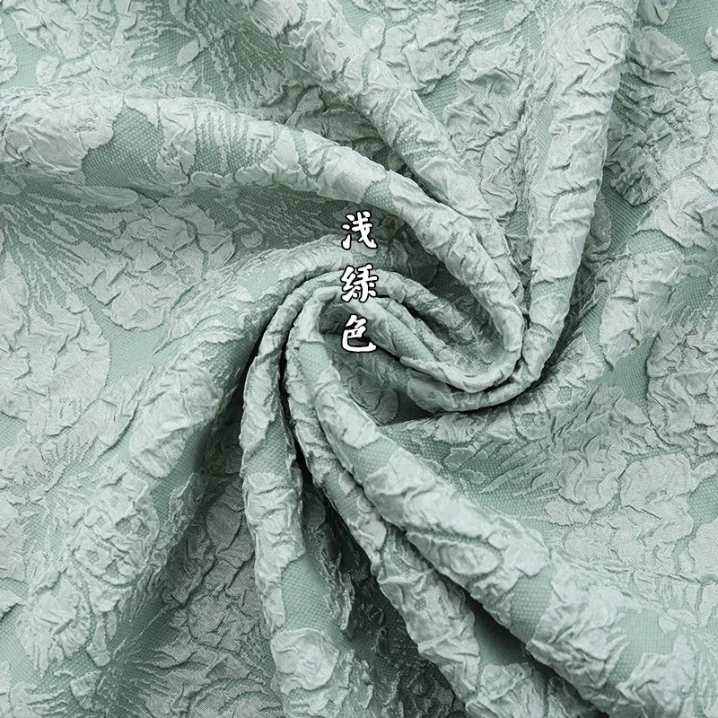 160x50cm Vintage Relief Lily Jacquard Fabric For Women's