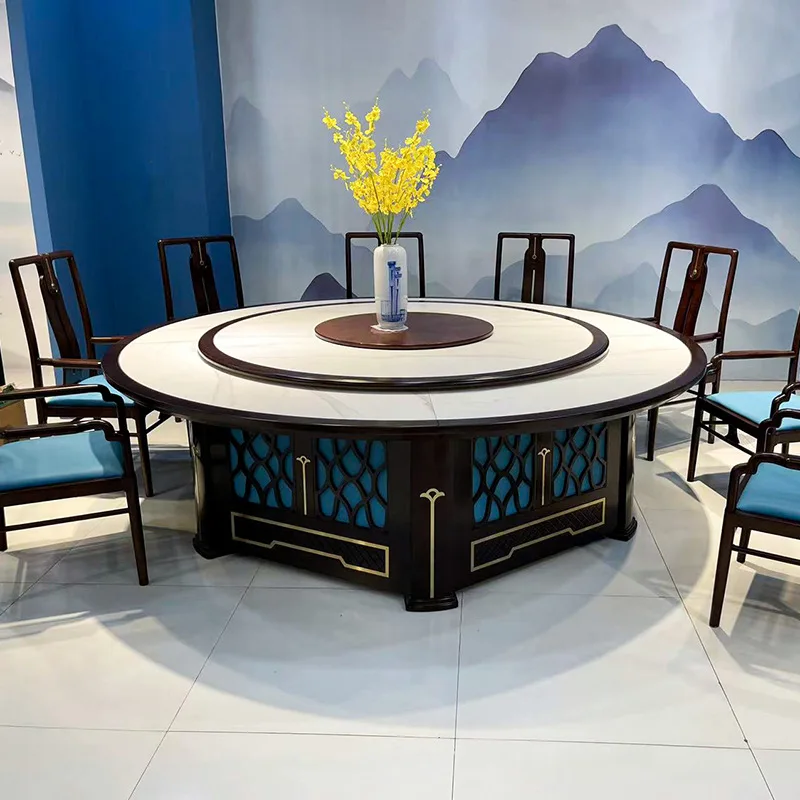 

New Chinese Style Furniture, Modern and Simple Round Table, Private Room, Restaurant, Famous Hotel, Electric Large R