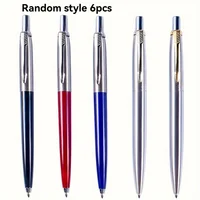 6Pc Professional Metal Ballpoint Pen,Retractable Medium Nib,Smooth Writing,Comfortable Grip,Suitable for Office and Personal Use 1