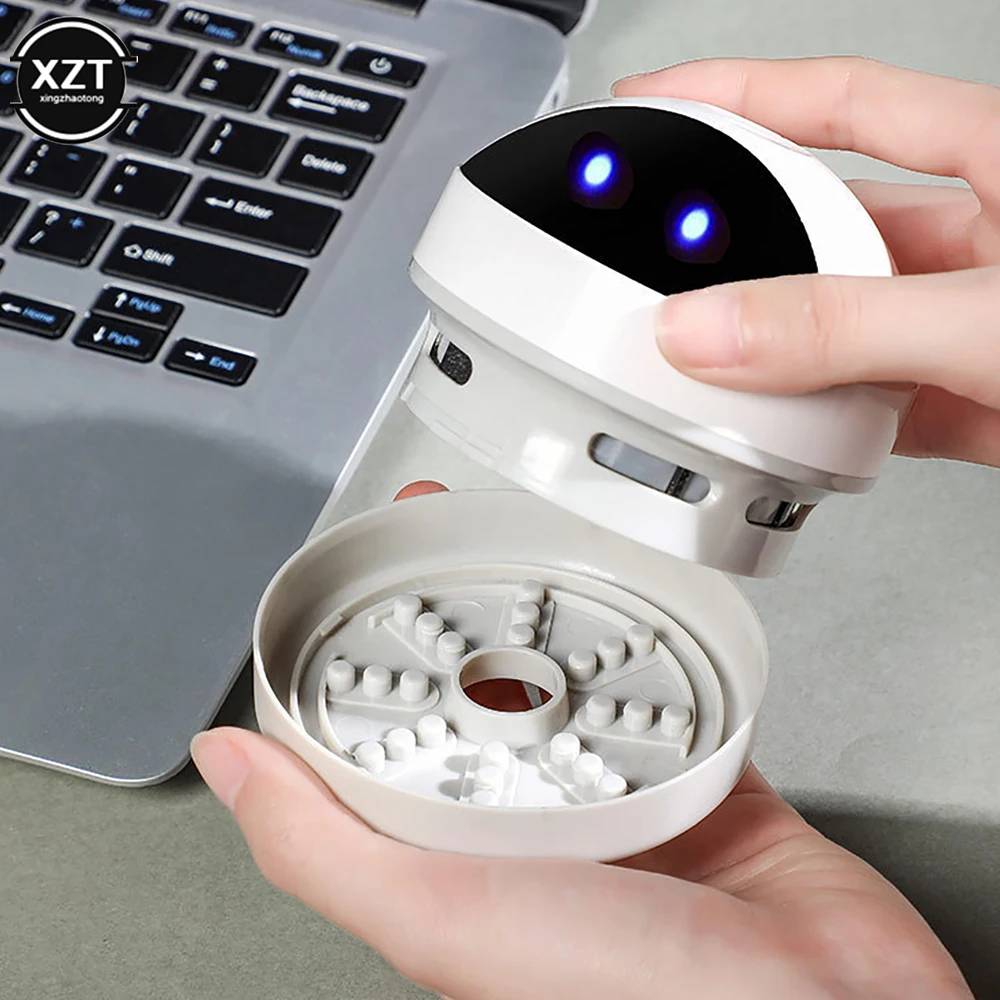 Mini Vacuum Cleaner Desk Table Dust Vacuum USB Table Sweeper Desktop With Clean Brush For Home Office School Pencil Crumb