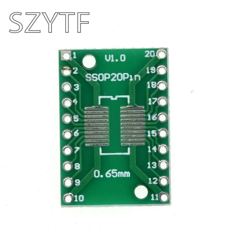 Adapter Plate SOP20 SSOP20 TSSOP20 SMD turn DIP 0.65 / 1.27mm 20pcs/bag