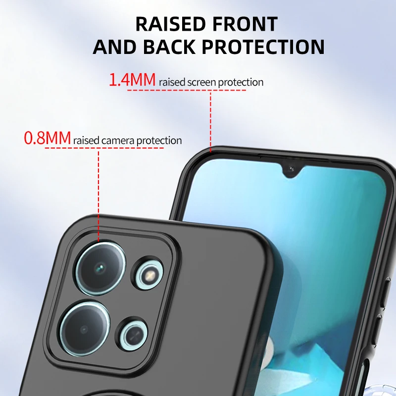 Rotating Magnetic Stand Phone Case with Wireless Charging and Shockproof Armor Protection