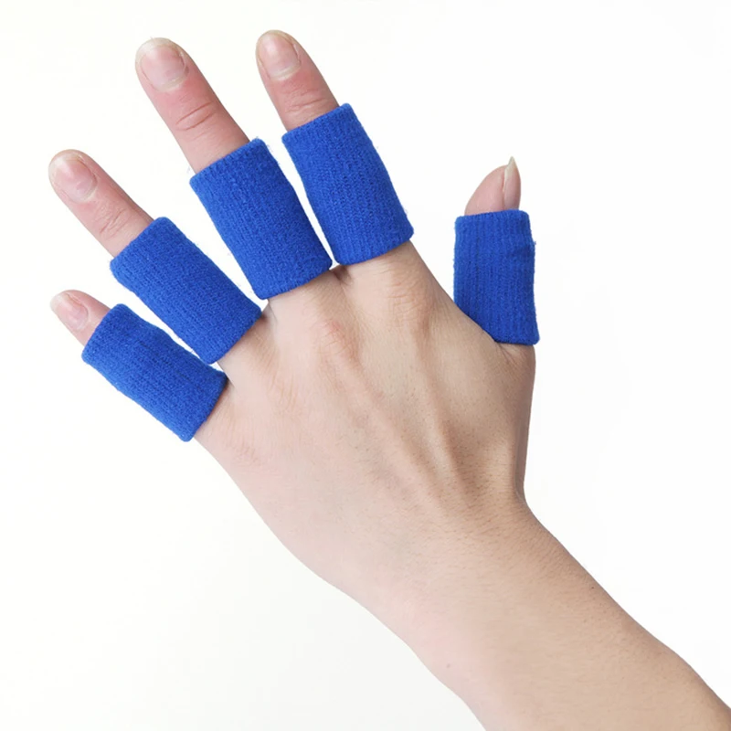 10 PCS Stretchy Finger Protector Sleeve Nylon Support Arthritis Sports Aid Straight Wrap To Reduce The Hurts 2 Colors