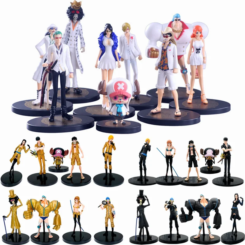 Anime DXF One Piece Filme Ouro Grandline Homens 9 pçs/set 15 ° Aniversário  Personagens Luffy