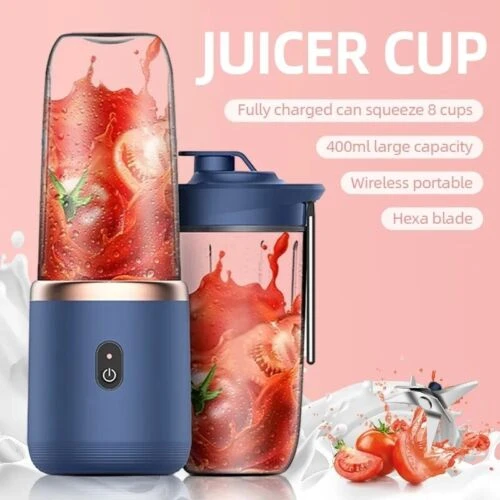 Mini Blender Portable Personal Blender USB Rechargeable Smoothie Blender  For Shakes Smoothies, 400ml Household Mixer Blender For Fruit Juicer Orange  Vegetable Carrots Juicer,3 Colors 