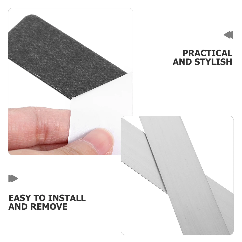 4pcs Bulletin Strips Self Adhesive Frameless Iron Bulletin Board Bar with Adhesive Backing Photo Notes Office School Home decor