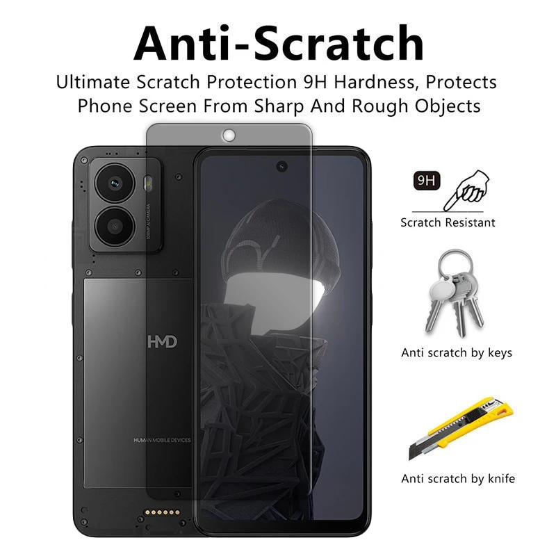 Privacy 9H Tempered Glass Screen Protector with Lens Film