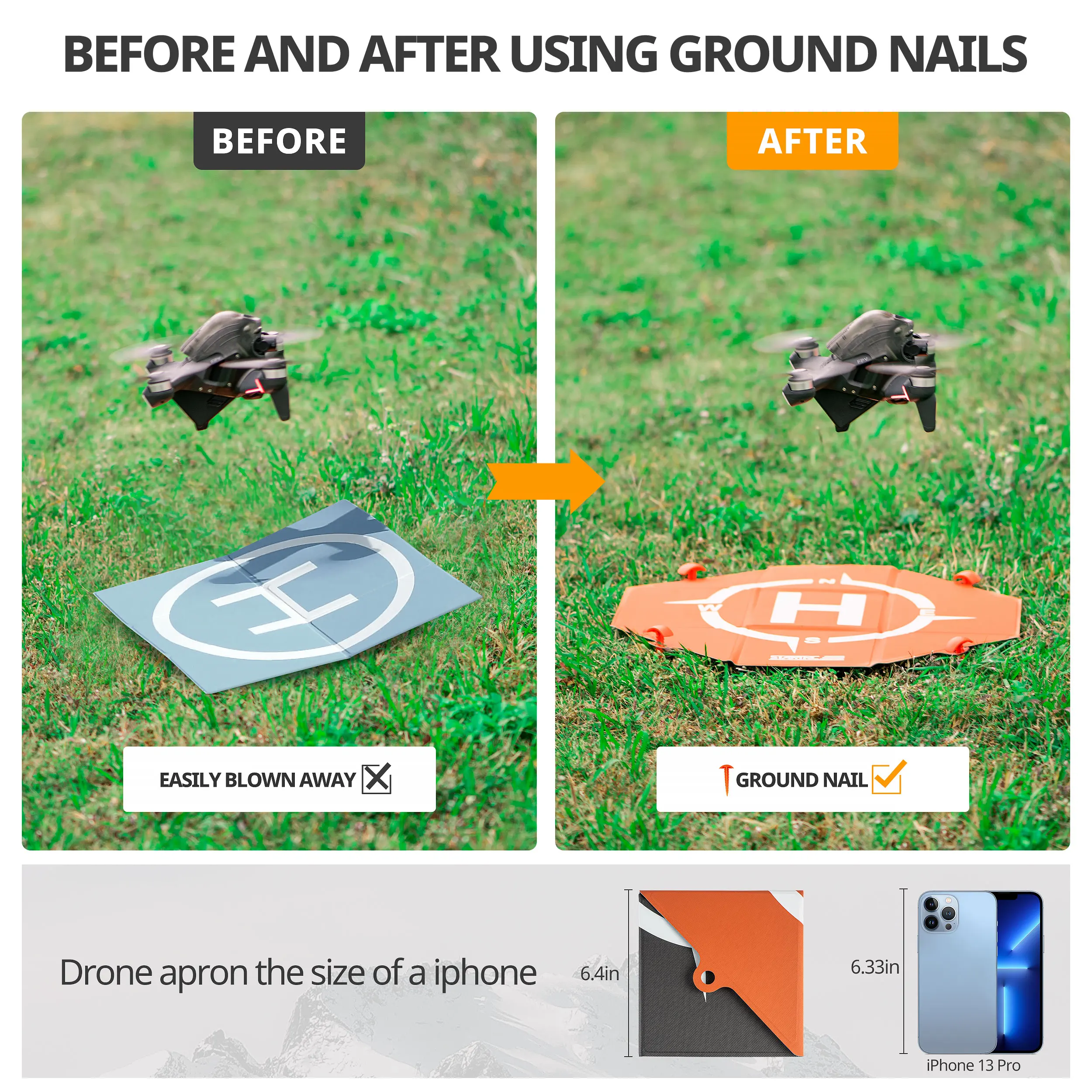 Drone Landing Pads Universal Waterproof Portable Fast Foldable Helipad For DJI Neo Mini 3 Mini 2 SE Avata 2 FPV Mavic 3 Pro 20IN