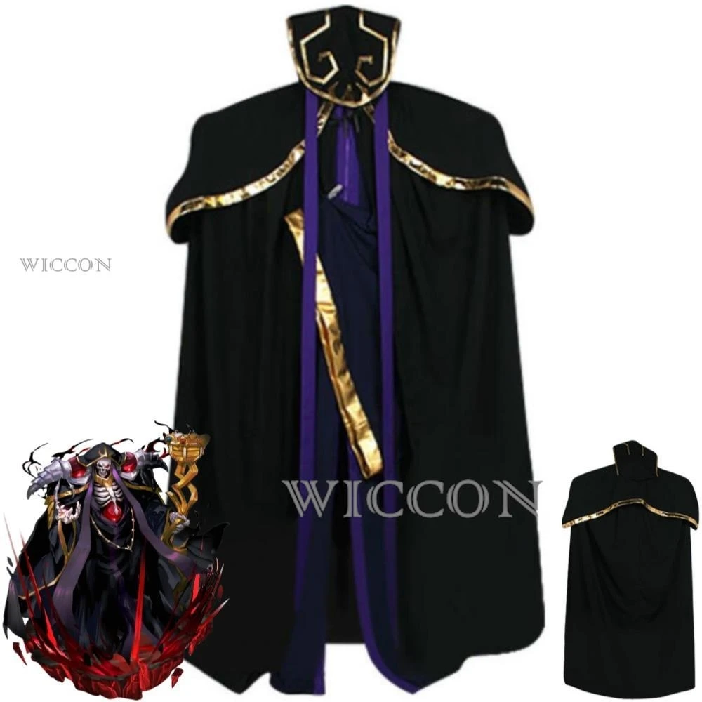 Disfraz de Anime OVERLORD Ainz Ooal, capa negra, uniforme de Halloween ...
