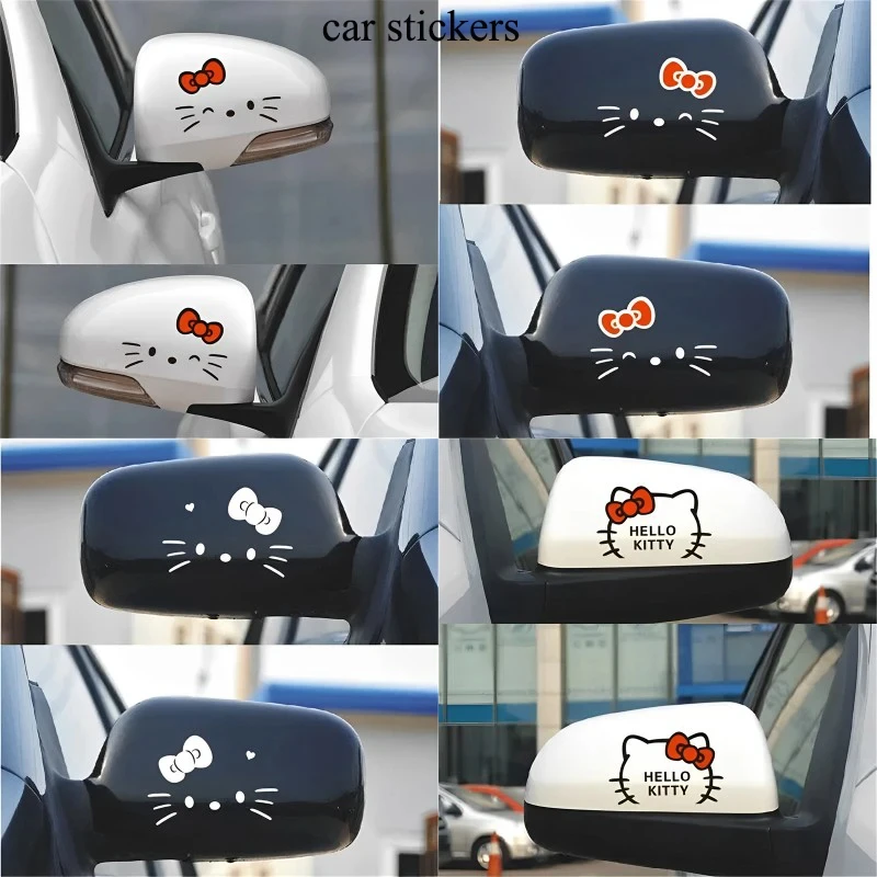 2PcsKawaiiSanrioHelloKittyCarRearviewMirrorStickerCartoonCar