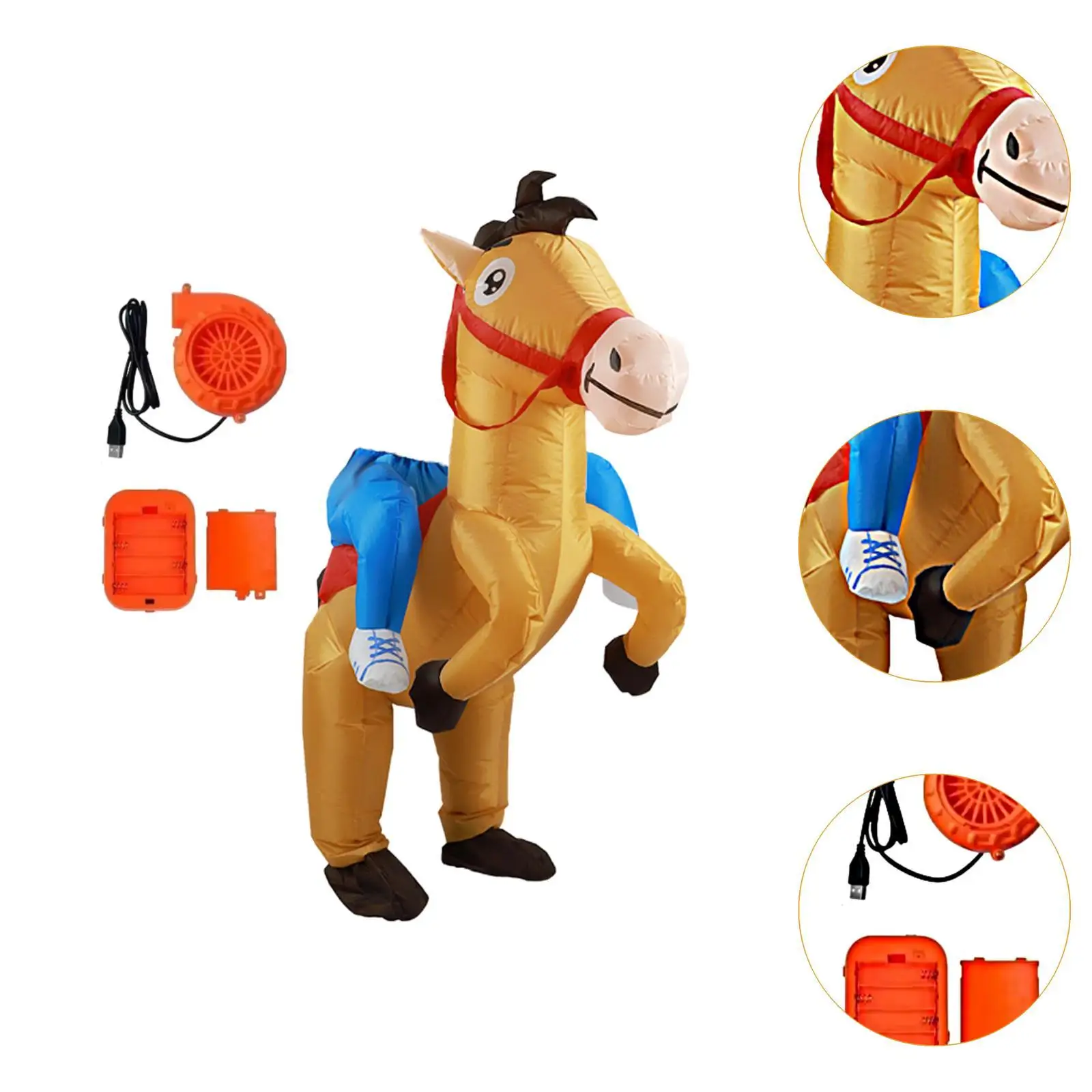 Inflatable Horse Riding Costume Funny Festival Party Cosplay Outfit Halloween Christmas Novelty Inflatable Costume Premium