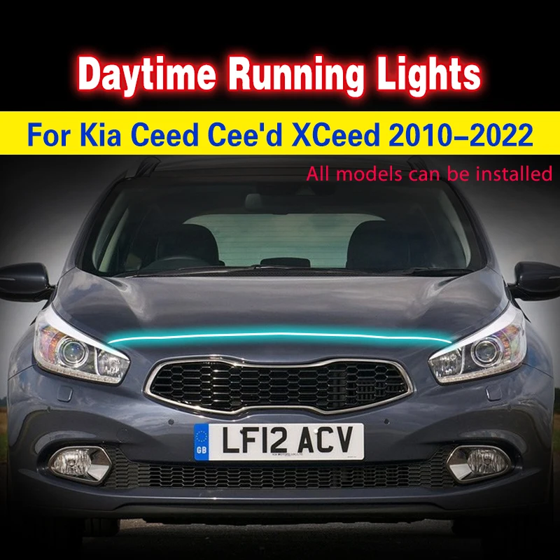 

1pcs 12V DRL LED Daytime Running Light for Kia Ceed Cee'd XCeed 2010-2022 Universal Auto DRL LED Strip Decorative Ambient Lamp