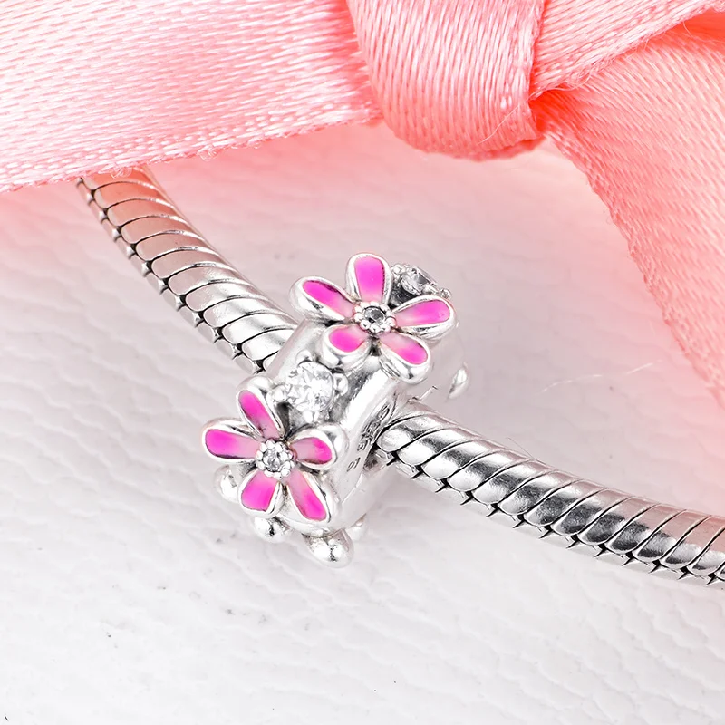 2020-New-Spring-Pink-Daisy-Flower-Clip-Charms-925-Sterling-silver-Clip-beads-fit-Beads-Bracelets