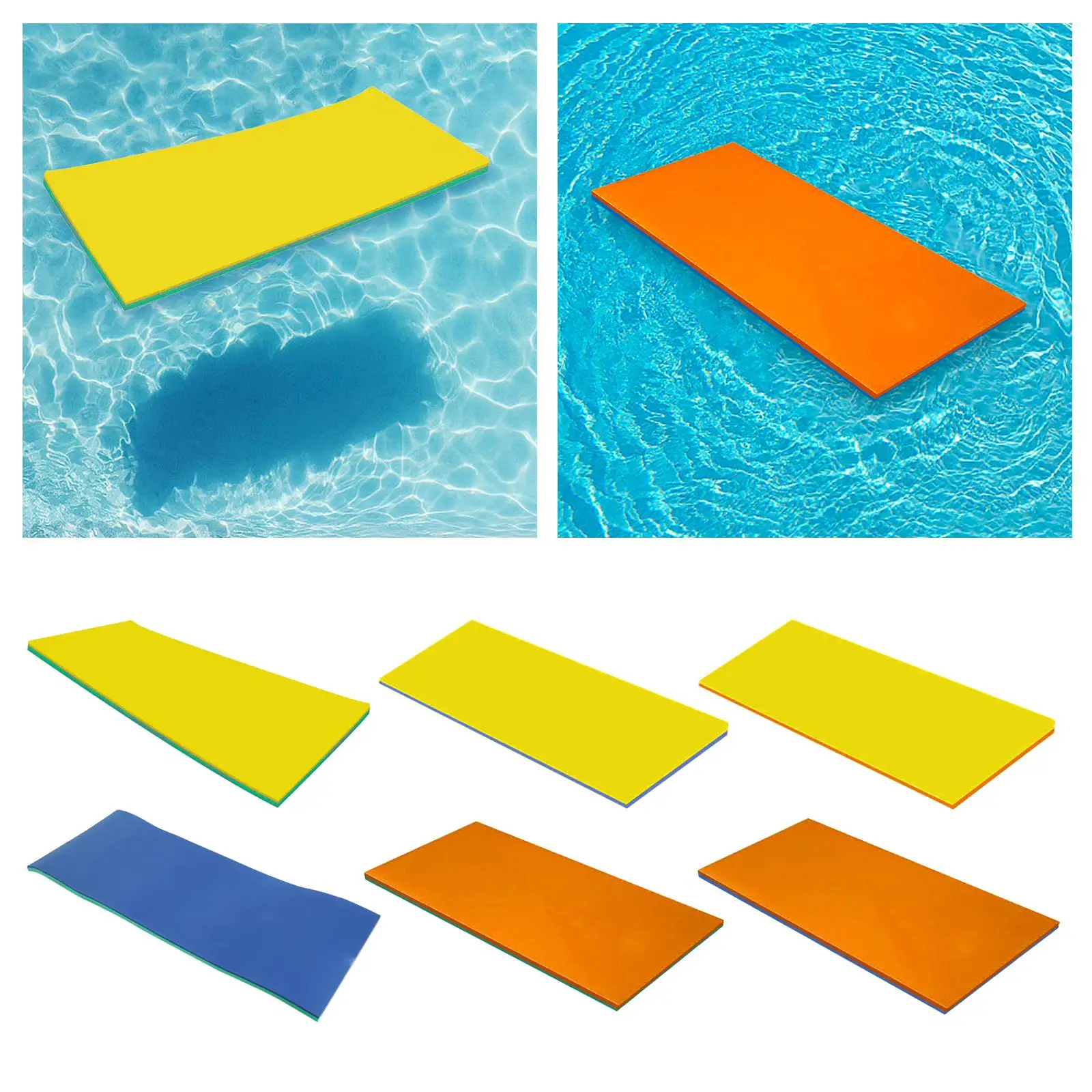 Water Float Mat 2 Layer Play Floats Mattress for Beach Swimming Pool Adults