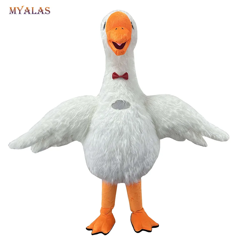 BigWhiteGooseInflatableMascotCostumeForAdultMenGooseySwan