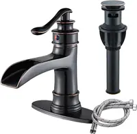 Waterfall Bathroom Faucet Oil Rubbed Bronze Single Handle Lavatory Mixer Tap  Vessel Sink Faucet Farmhouse Vanity  Sink Faucet 1