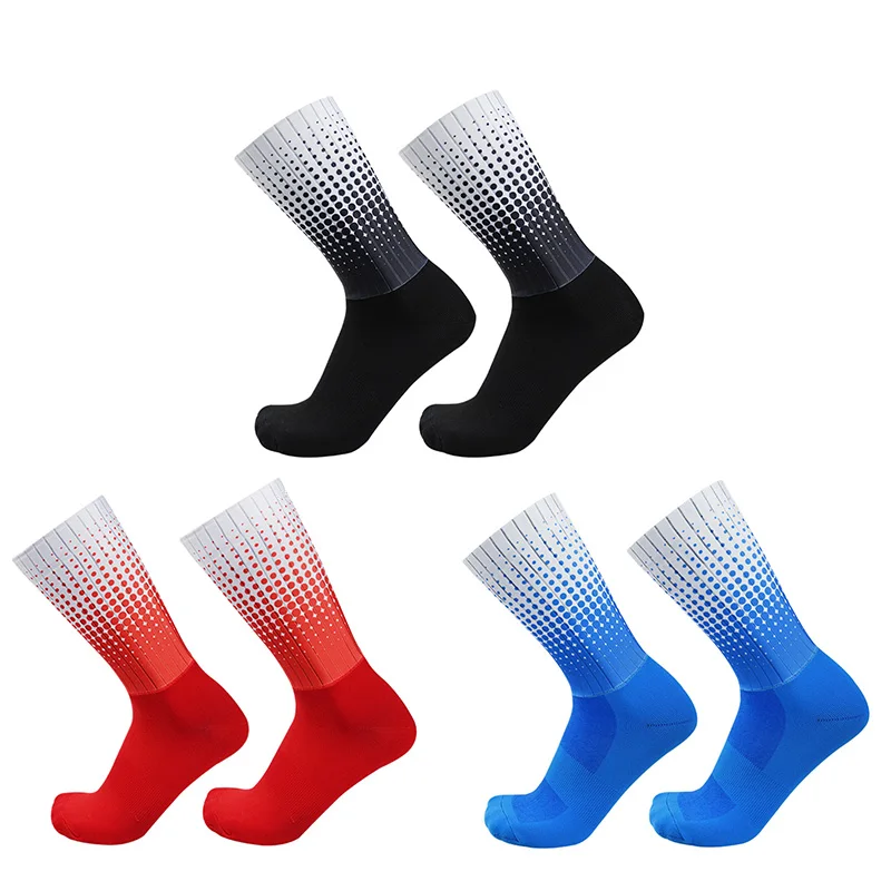 

Polka Dot New Style Sports Summer Cycling Socks Non-slip Silicone Pro Outdoor Racing Bike Socks Calcetines Ciclismo