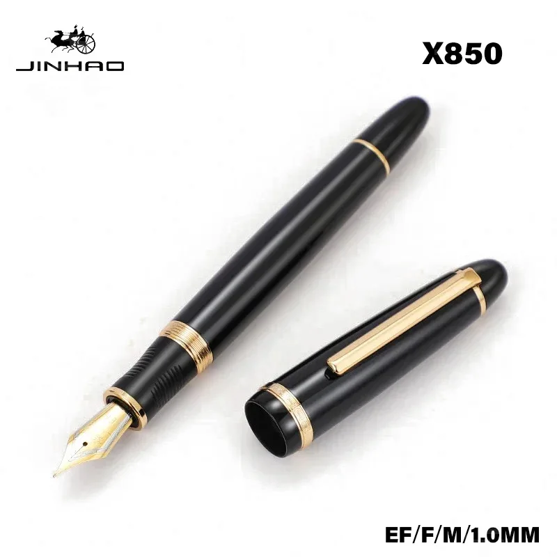 

Jinhao X850 Fountain Pen Black Gold Clip Luxury Stilographic Pen M/F/EF Nib Writing ink Pen Office School Stationery Supplies