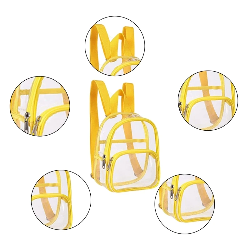 Student School Backpack PVC Backpack All-matching See Through Clear for Daily College Work
