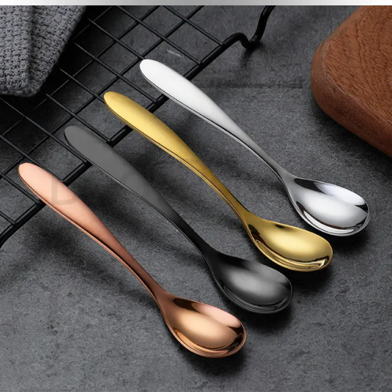 Lepel Tafellepel Multifunctionele Home Restaurant Roestvrij staal Ronde Hoofd Lepels, gebruikt voor soep, graan, dessert, fruit, melkthee, koffie, ijslepel Voor Thuis, Keuken of Restaurant
