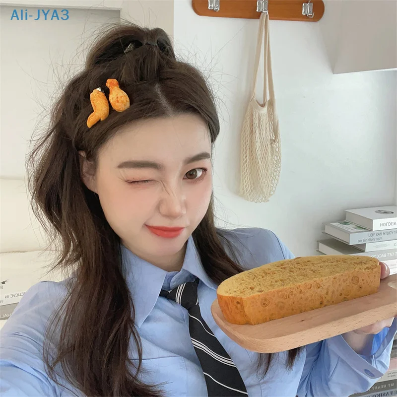 

Забавная жареная заколка для волос с куриными ногами Хрустящие крылья фри заколки для волос имитация еды жареная курица заколки для волос аксессуары для волос