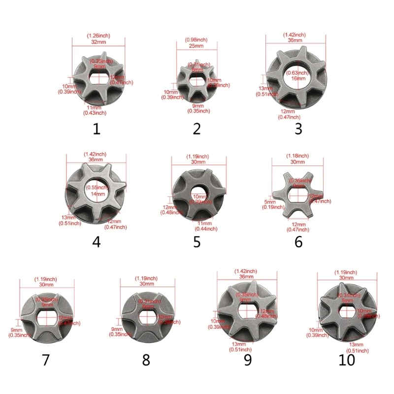 For50166018GearAsteriskElectricChainChainsawChainGearDrive