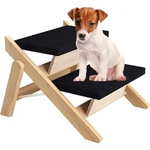 Escalones de sofá de madera para perros y gatos, rampa de seguridad  antideslizante con engranaje 2/4, soporte para mascotas de 110lb, rampa  plegable portátil