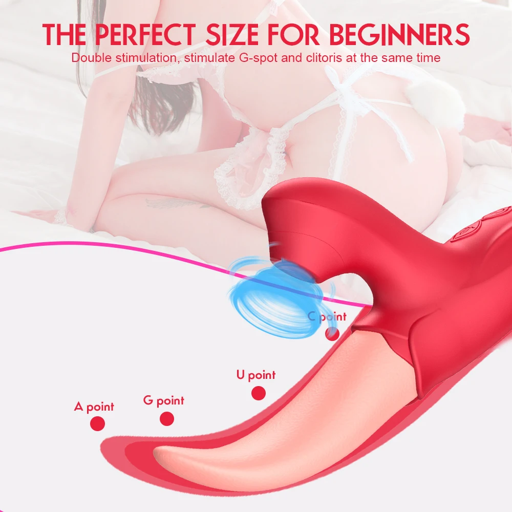 Rose Tongue Licking Sucker Vibrator For Women Nipple Clit Stimulator Love Egg Dildo Vibrating Massager Female Adult Sex Toys