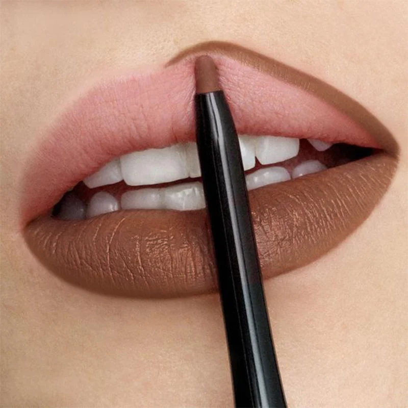 Waterproof Sweat-Proof Lipliner Crayon in Matte Chestnut Brown Versatile Lip Color Rendering for Enhanced Durability 2