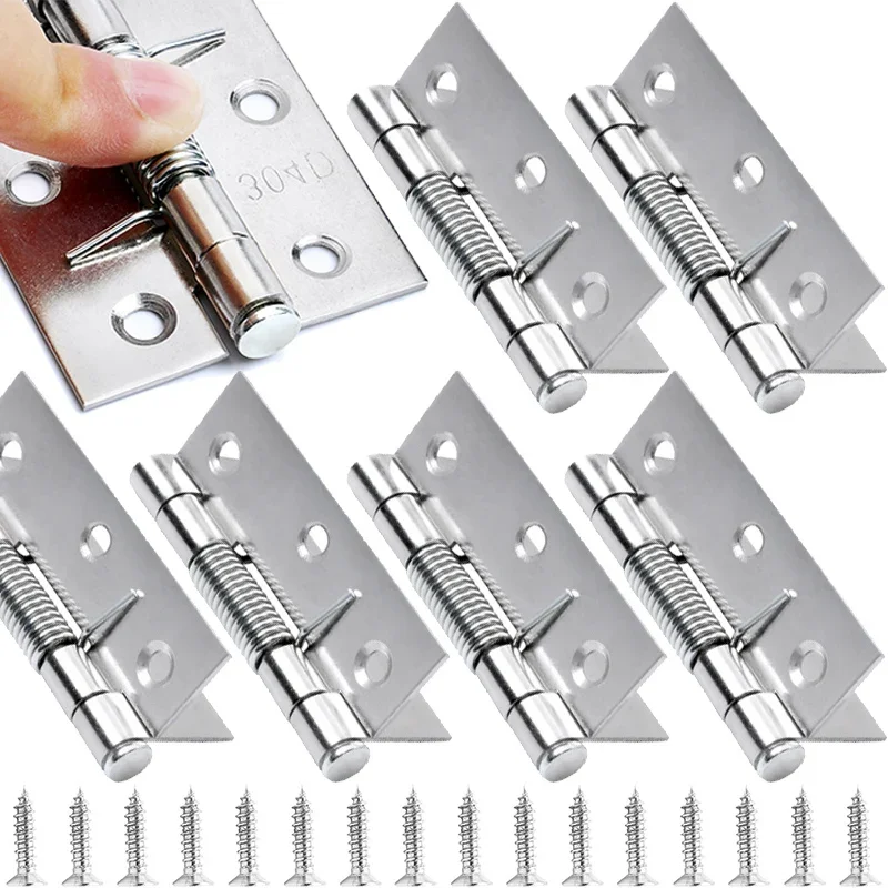 1/2Set Self Closing Spring Door Hinges Stainless Steel Hinge For Cabinets Door Closer Automatic Closing Hinge Furniture Hardware stainless steel hinges,door hinges