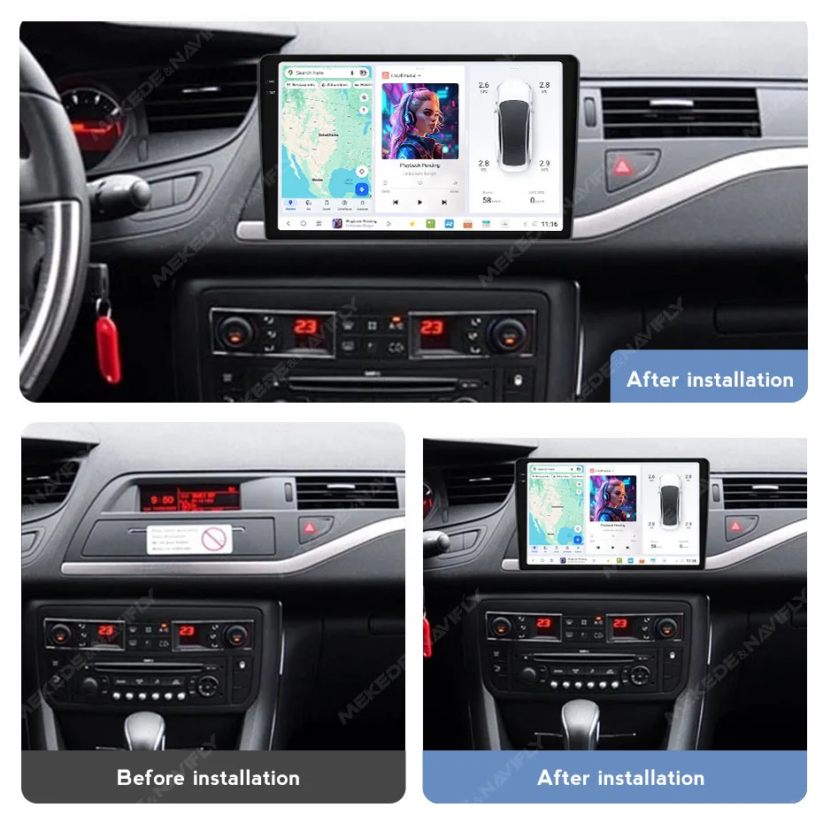 DUDUAUTO DUDU7 Auto Radio Carplay Android Auto Für Citroen C5 2008-2017 Multimedia Video Player Navigation GPS 4G BT Stereo Audio – Detail 6