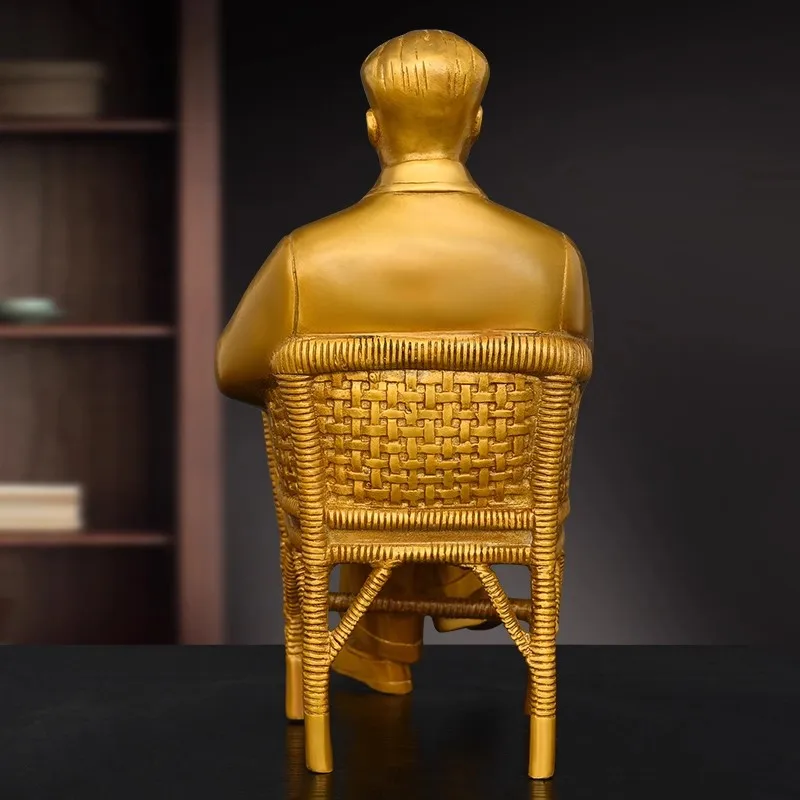 Chairman Mao's brass ornament, chair, Grandpa Mao, great leader portrait, home decoration, copper revolutionary figure