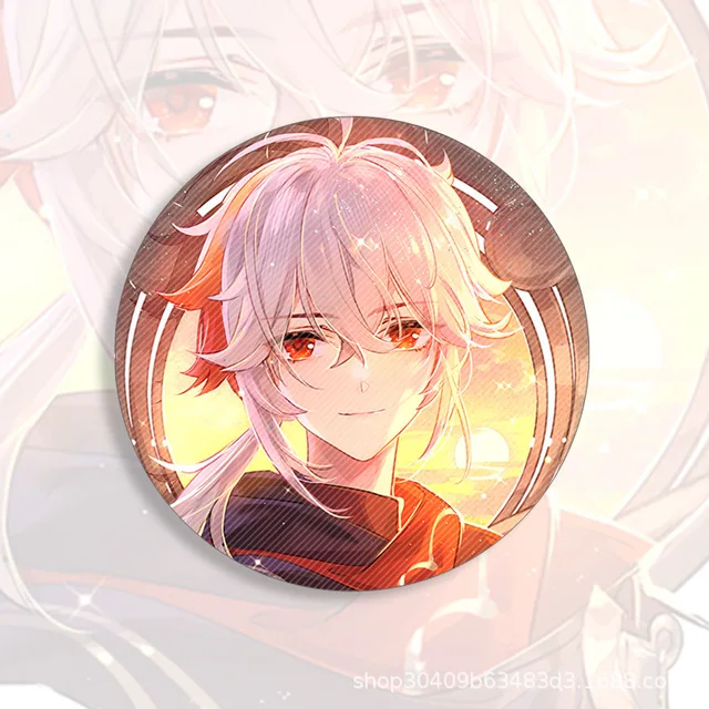 58mm Game Genshin Impact Brooch Pin Xiao Kaedehara Ayaka Baal Raiden Shogun Cosplay Badge Accessories For Clothes Backpack Gift 6